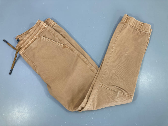 Pantalon ocre taille et chevilles élastiques, moins cher chez Petit Kiwi