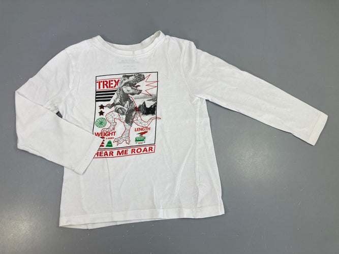 T-shirt m.l blanc Dino, moins cher chez Petit Kiwi