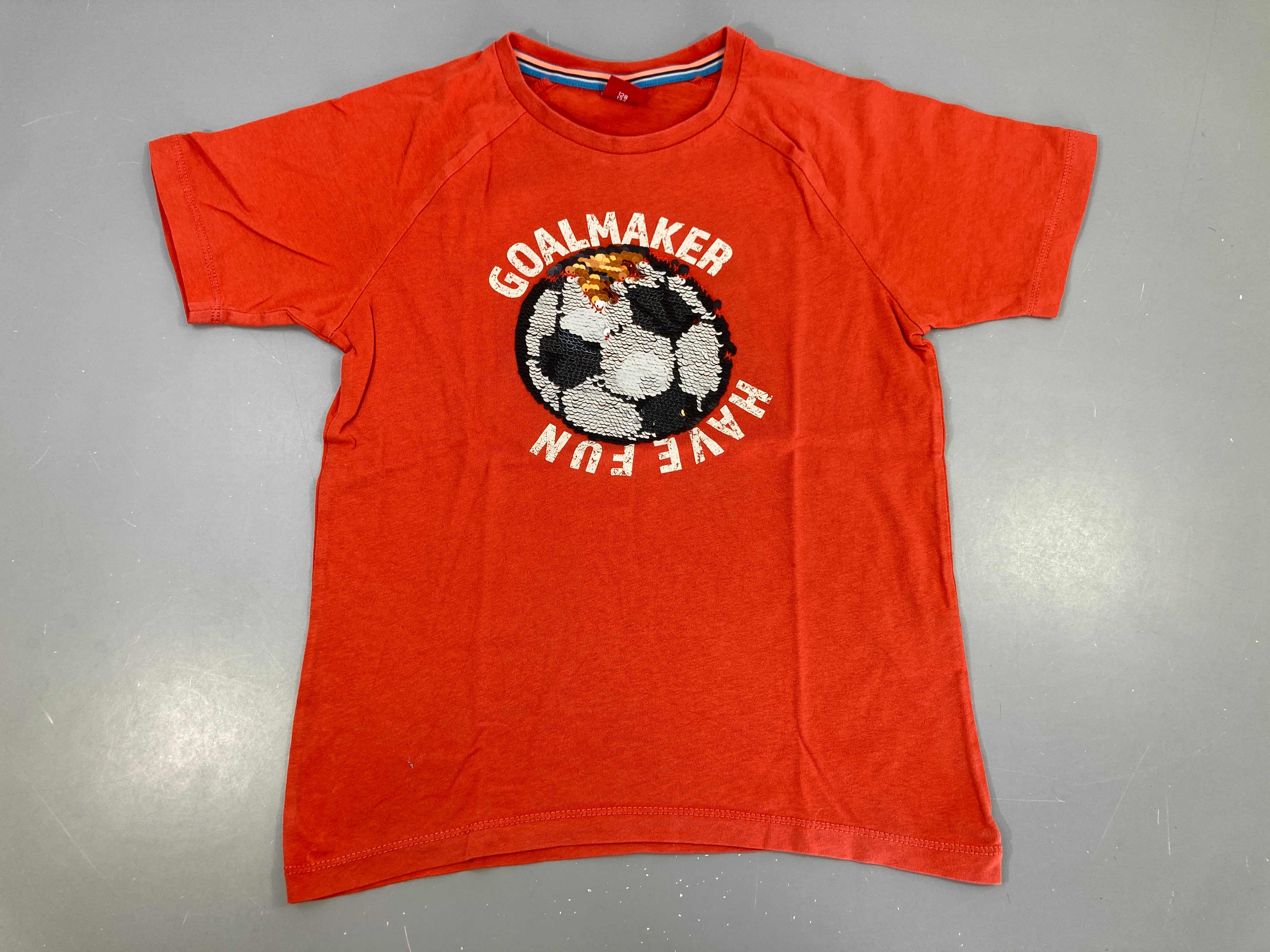 T-shirt m.c rouge sequins balon