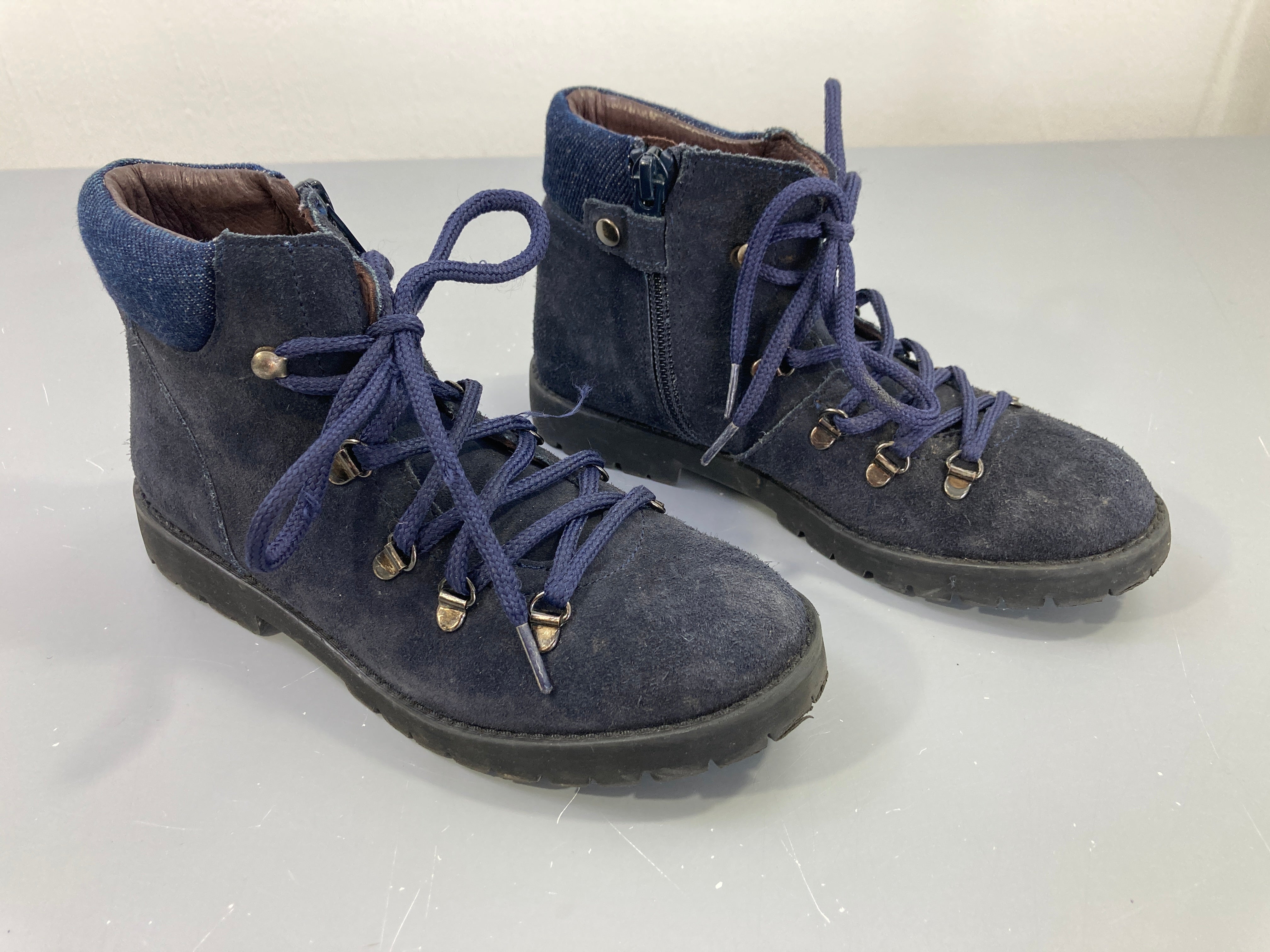 Bottines daim bleu