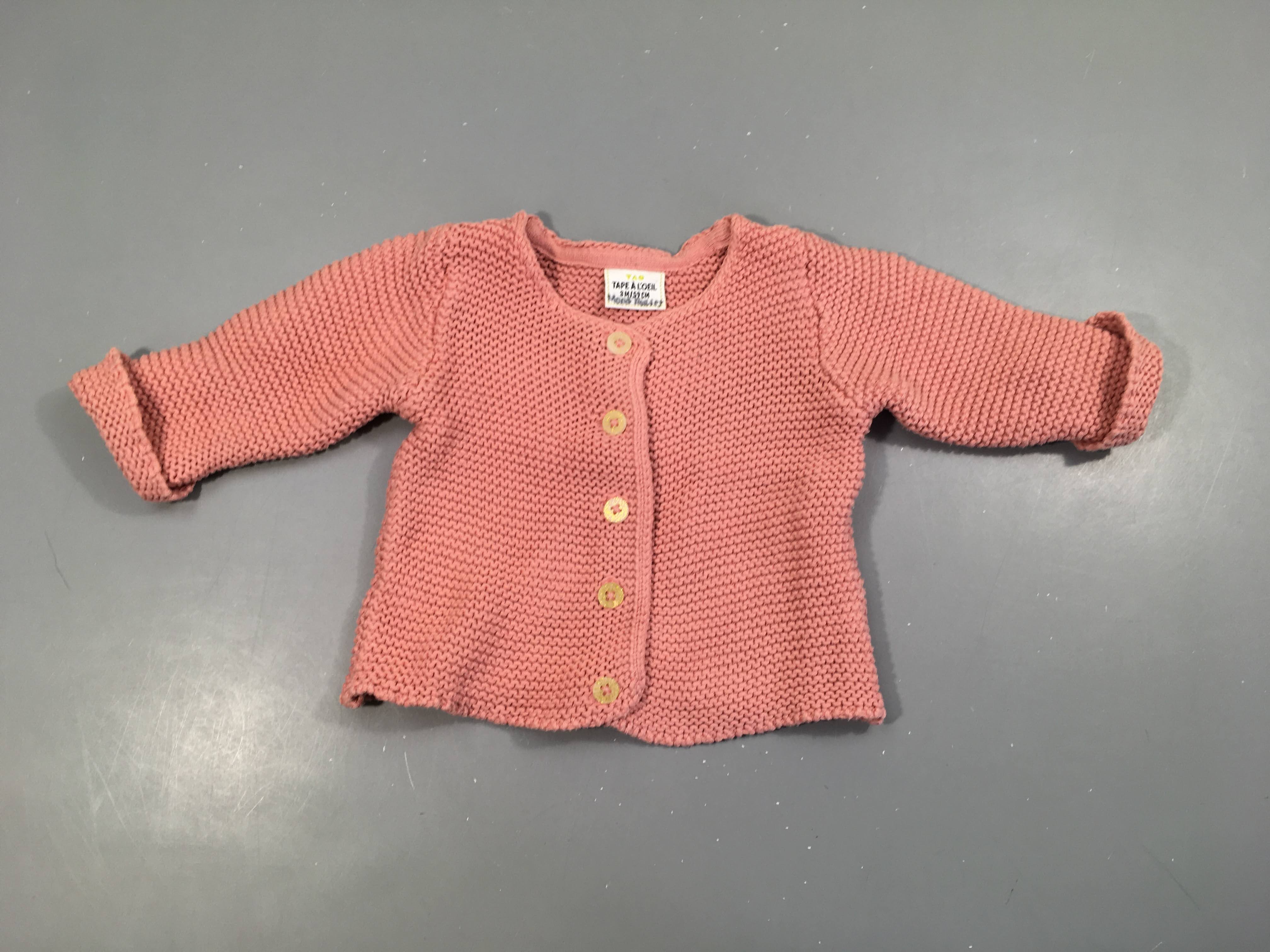 Gilet mailles rose