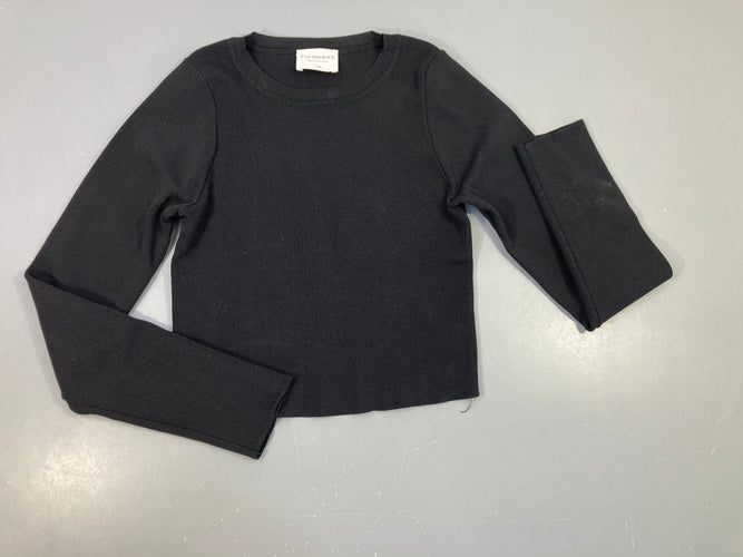T-shirt m.l noir côtelé fin matière extensible, moins cher chez Petit Kiwi