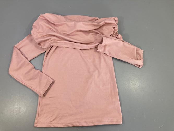 T-shirt m.l col retombant sur épaules vieux rose Petite tache manche, moins cher chez Petit Kiwi