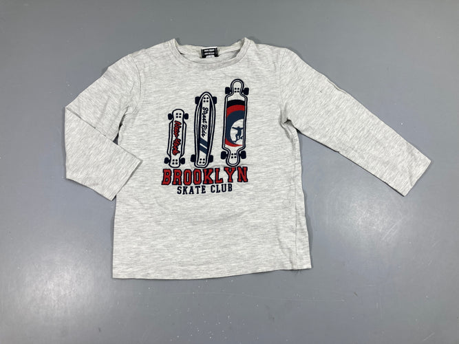 T-shirt m.l gris chiné Skates, moins cher chez Petit Kiwi