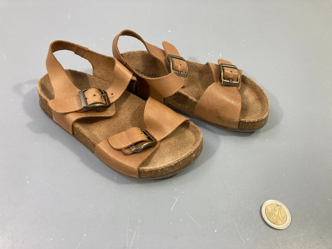 Sandales effet Birkenstock brunes, moins cher chez Petit Kiwi