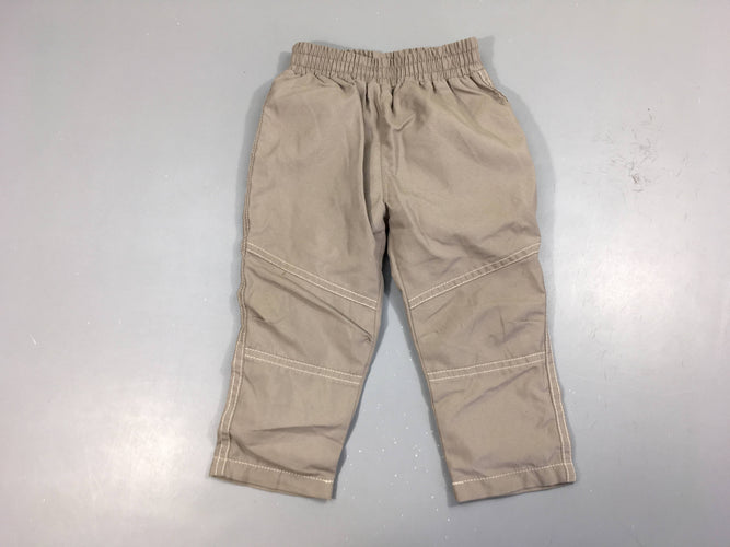 Pantalon beige doublé jersey, moins cher chez Petit Kiwi