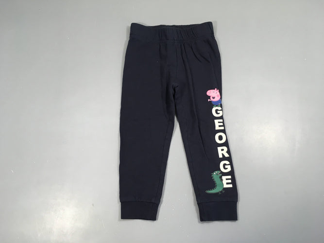Pantalon jersey bleu marine Peppa pig, moins cher chez Petit Kiwi