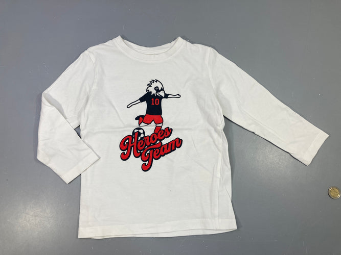 T-shirt m.l blanc Heroes Team, moins cher chez Petit Kiwi