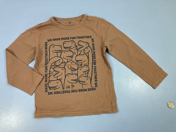 T-shirt m.l brun Dinos cadre, moins cher chez Petit Kiwi