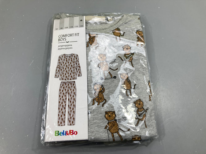 Neuf-Pyjama 2pcs jersey gris félins, moins cher chez Petit Kiwi