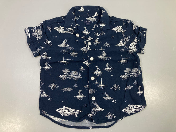 Chemise m.c bleu foncéVoiliers, moins cher chez Petit Kiwi