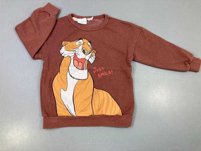 Sweat terracotta Lion, moins cher chez Petit Kiwi