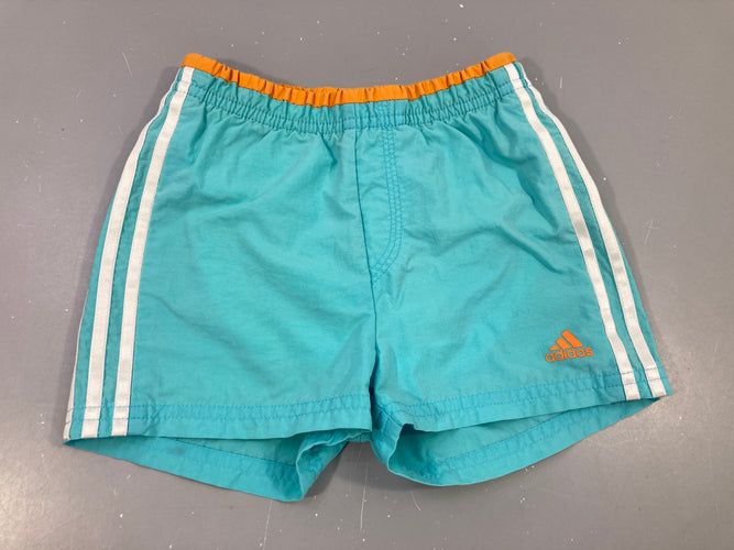 Maillot short turquoise -orange Adidas-Poche un peu découse, moins cher chez Petit Kiwi