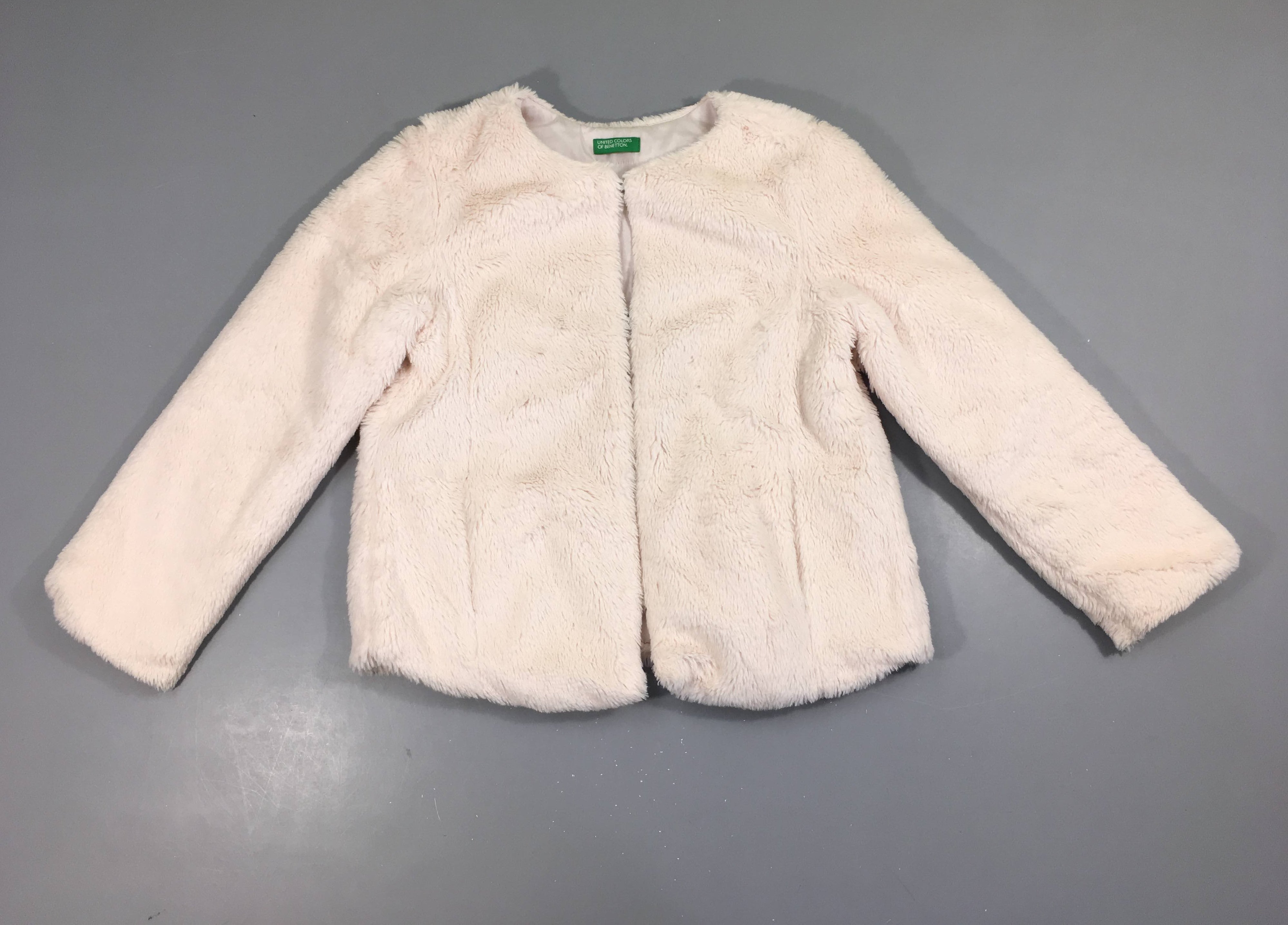 Veste fausse fourrure rose pâle