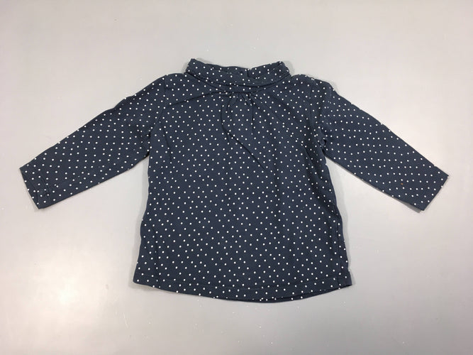 T-shirt m.l bleu foncé col roulé pois, moins cher chez Petit Kiwi