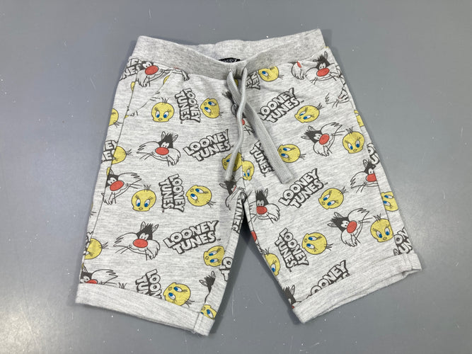 Bermuda molleton gris chiné Looney Tunes, moins cher chez Petit Kiwi