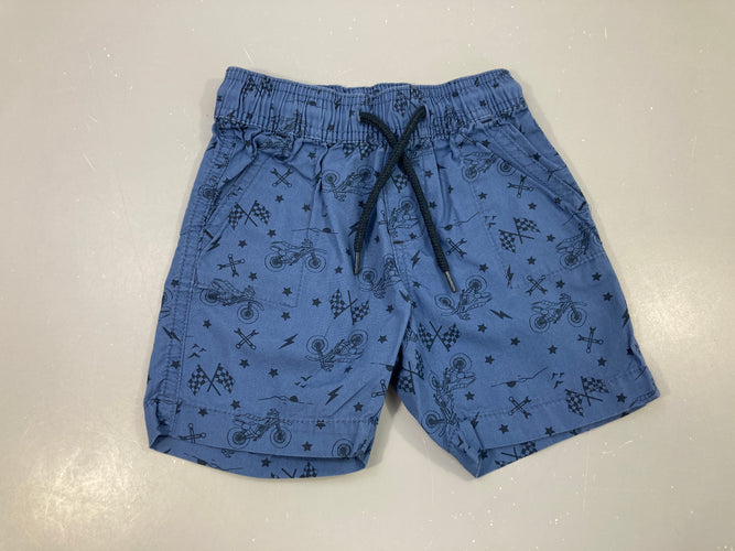 Bermuda bleu motos, moins cher chez Petit Kiwi