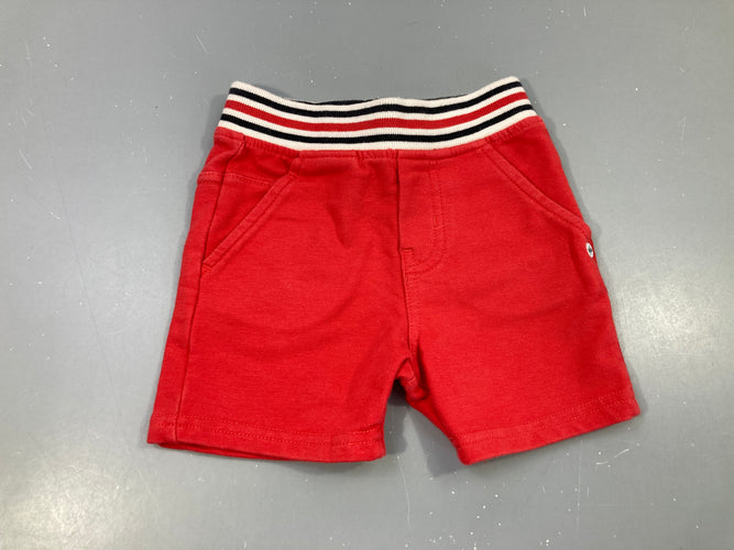 Bermuda molleton rouge Taille rayé, moins cher chez Petit Kiwi