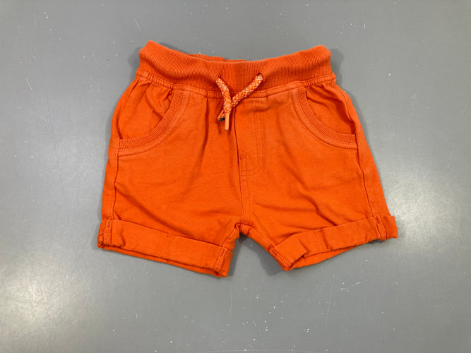 Bermuda molleton orange à revers, moins cher chez Petit Kiwi