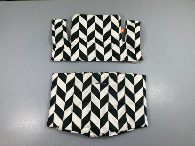 Coussin blanc/noir pour chaise Stokke, moins cher chez Petit Kiwi