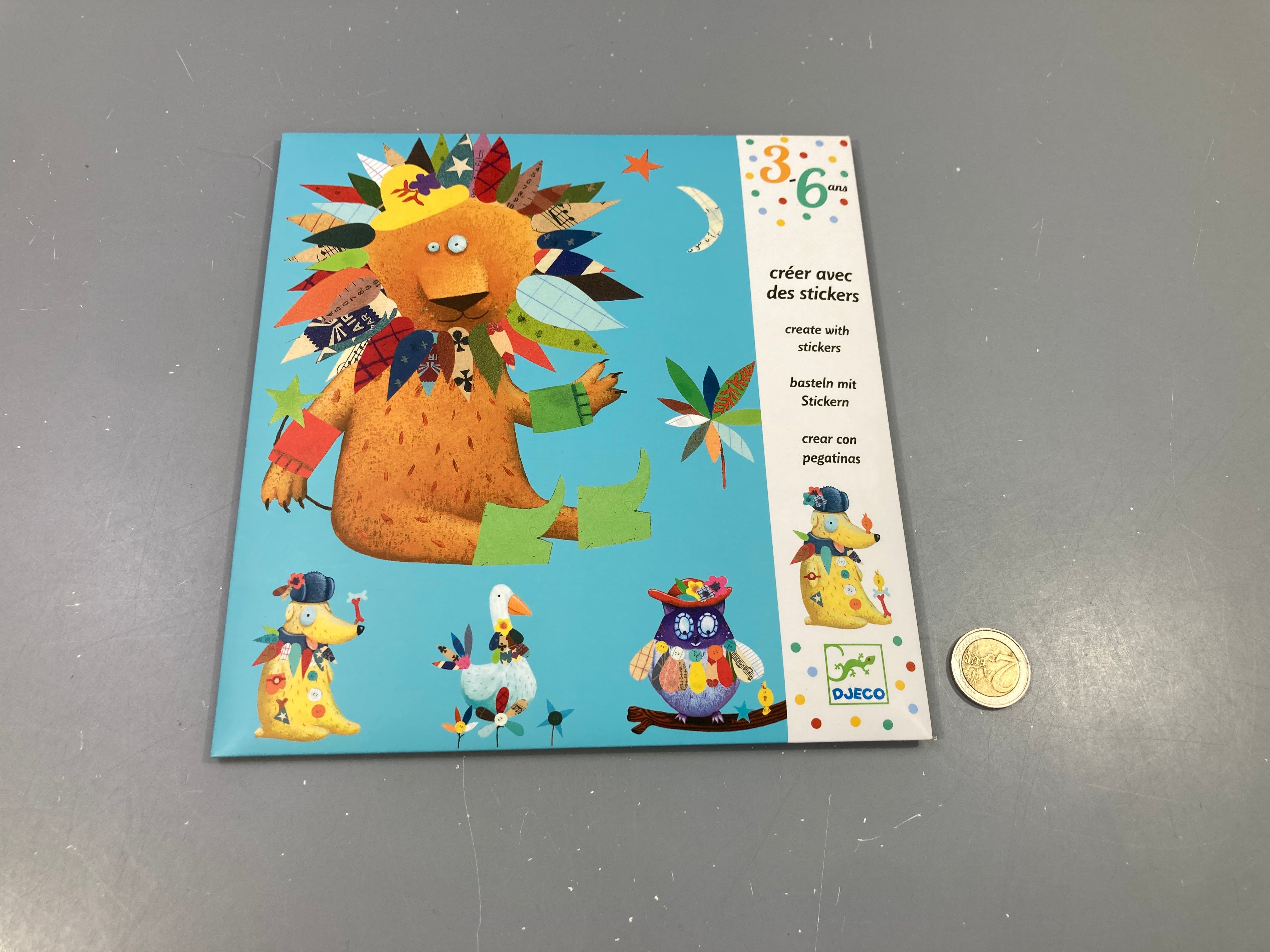 NEUF Créer avec des stickers- animaux, 3-6a