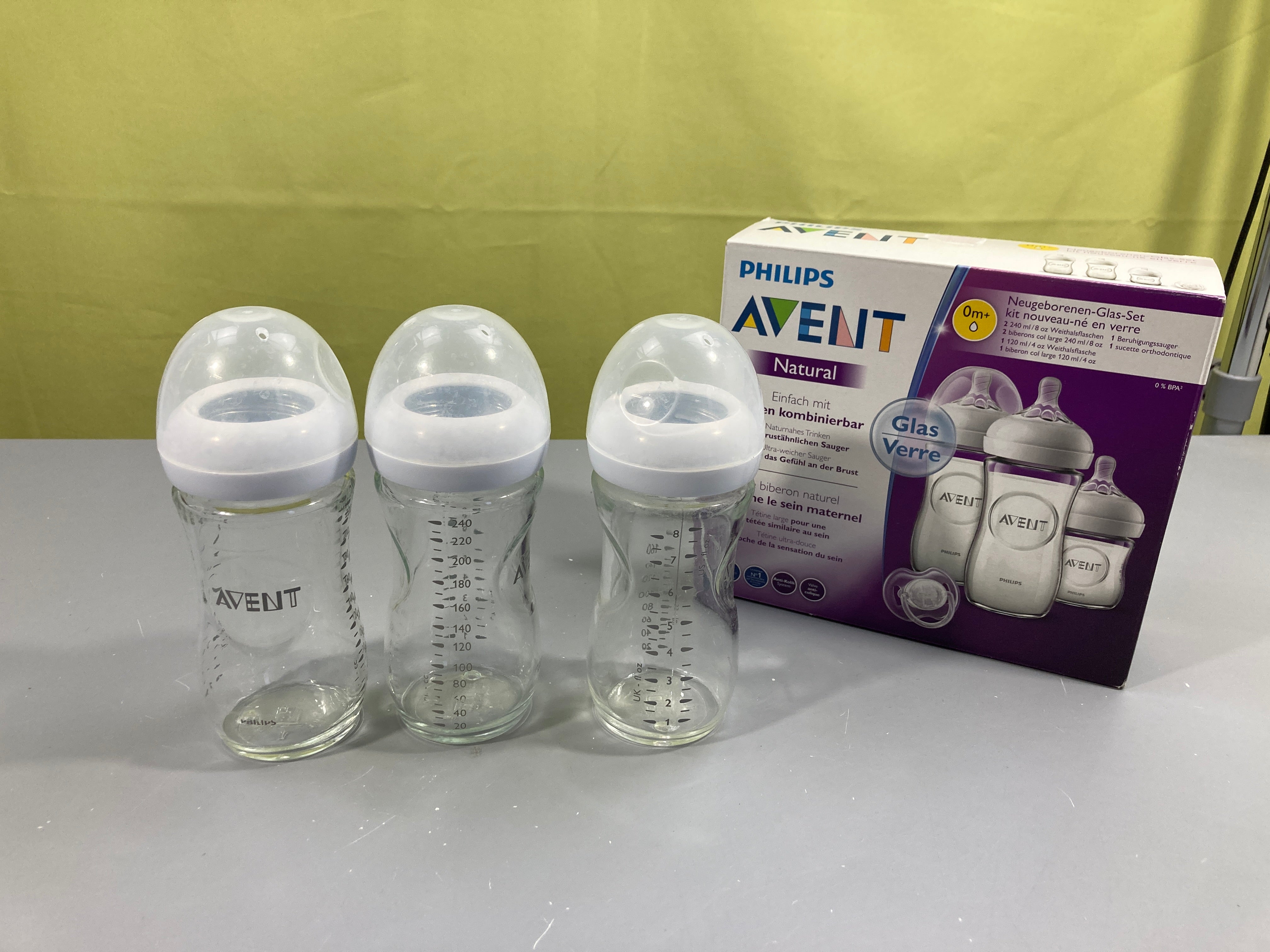 3 biberons en verre, 240ml, à détartrer