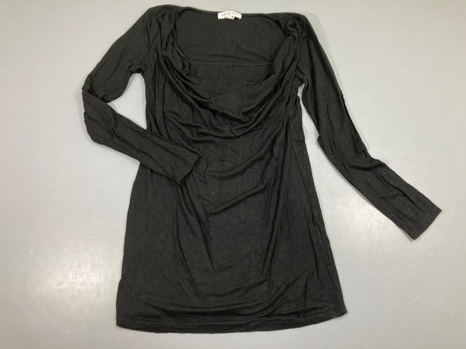 Tunique m.l d'allaitement jersey noir, moins cher chez Petit Kiwi