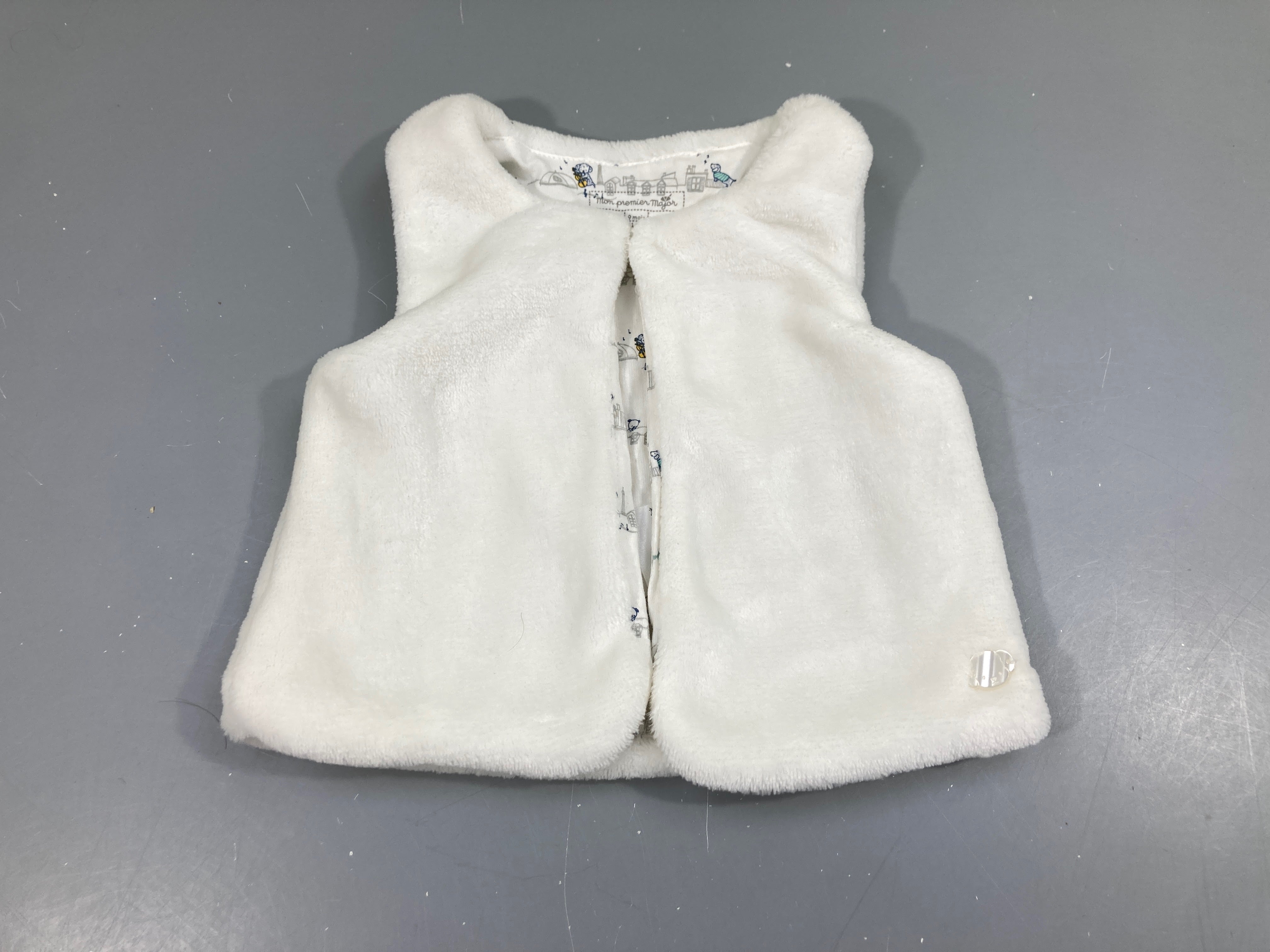 Gilet berger velours blanc
