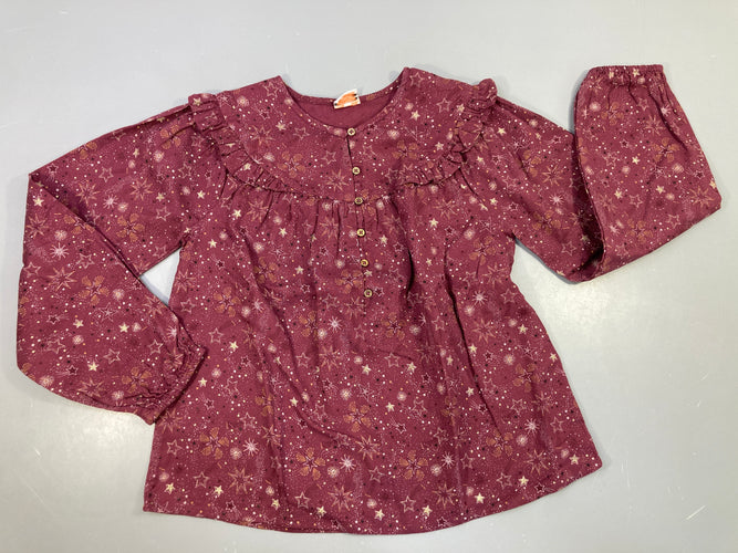 Blouse ml mauve étoiles, moins cher chez Petit Kiwi