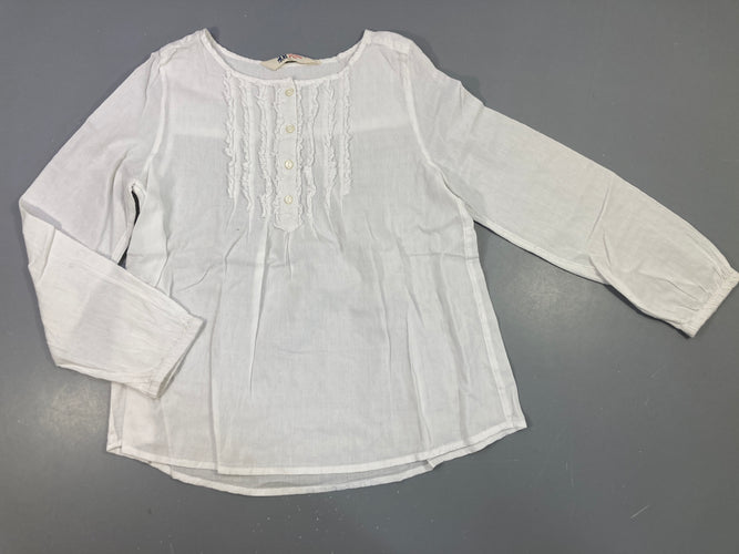 Blouse m.l blanche froufrous, moins cher chez Petit Kiwi