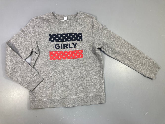Sweat gris chiné Girly, moins cher chez Petit Kiwi