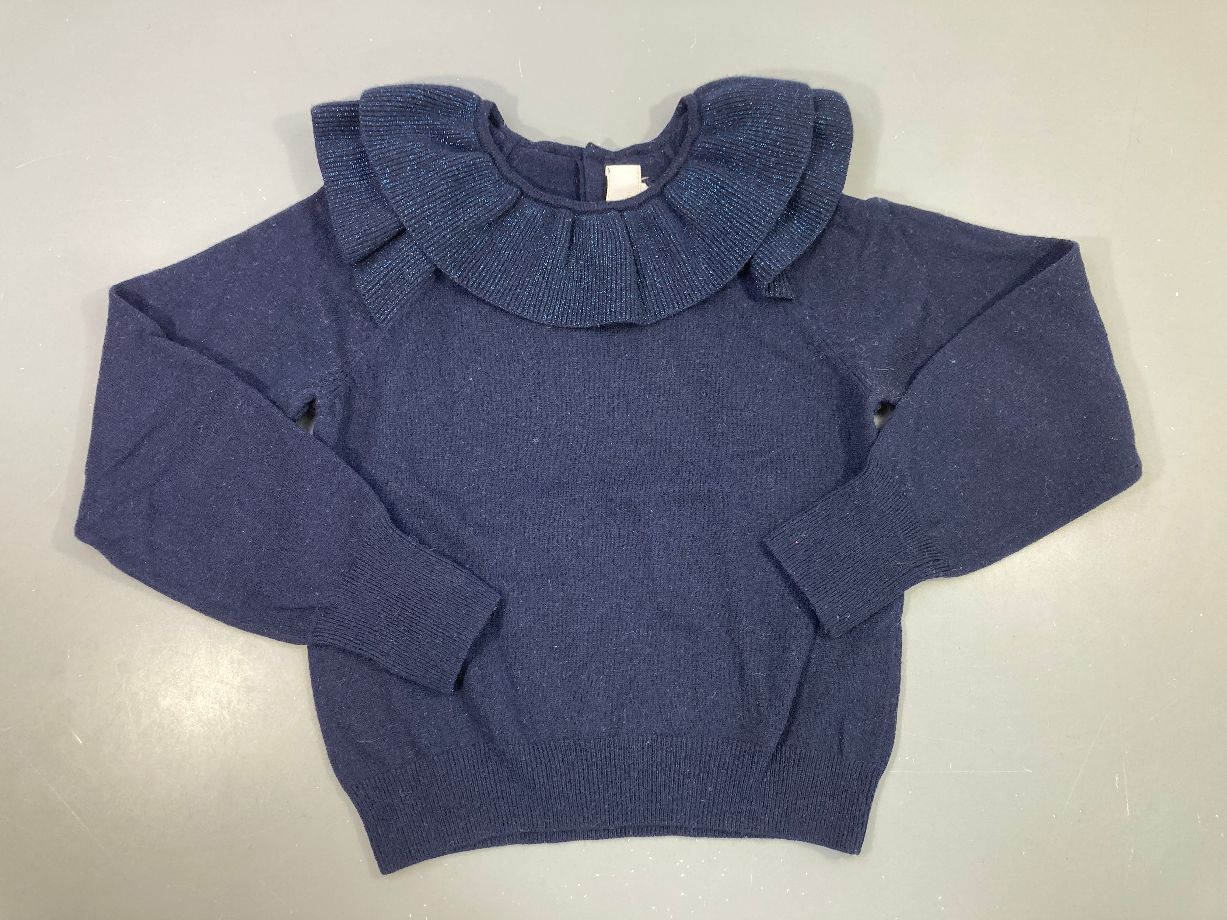 Pull bleu marine irisé col laine?