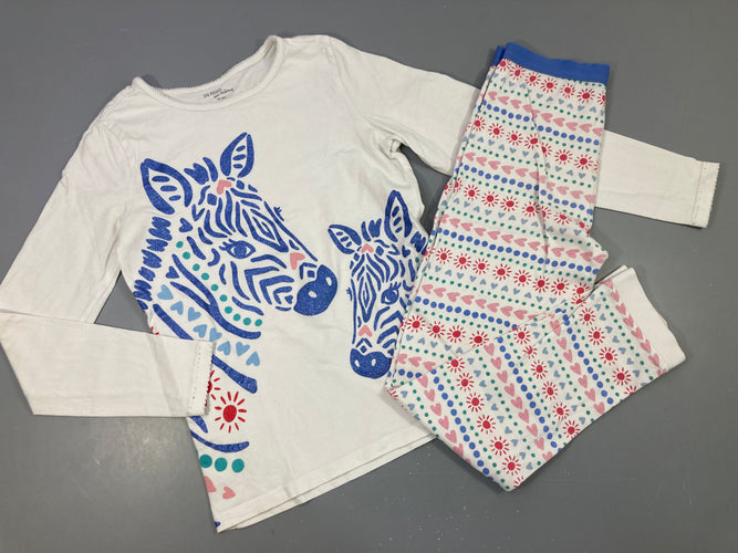 Pyjama 2pcs jersey blanc zèbre irisé, moins cher chez Petit Kiwi