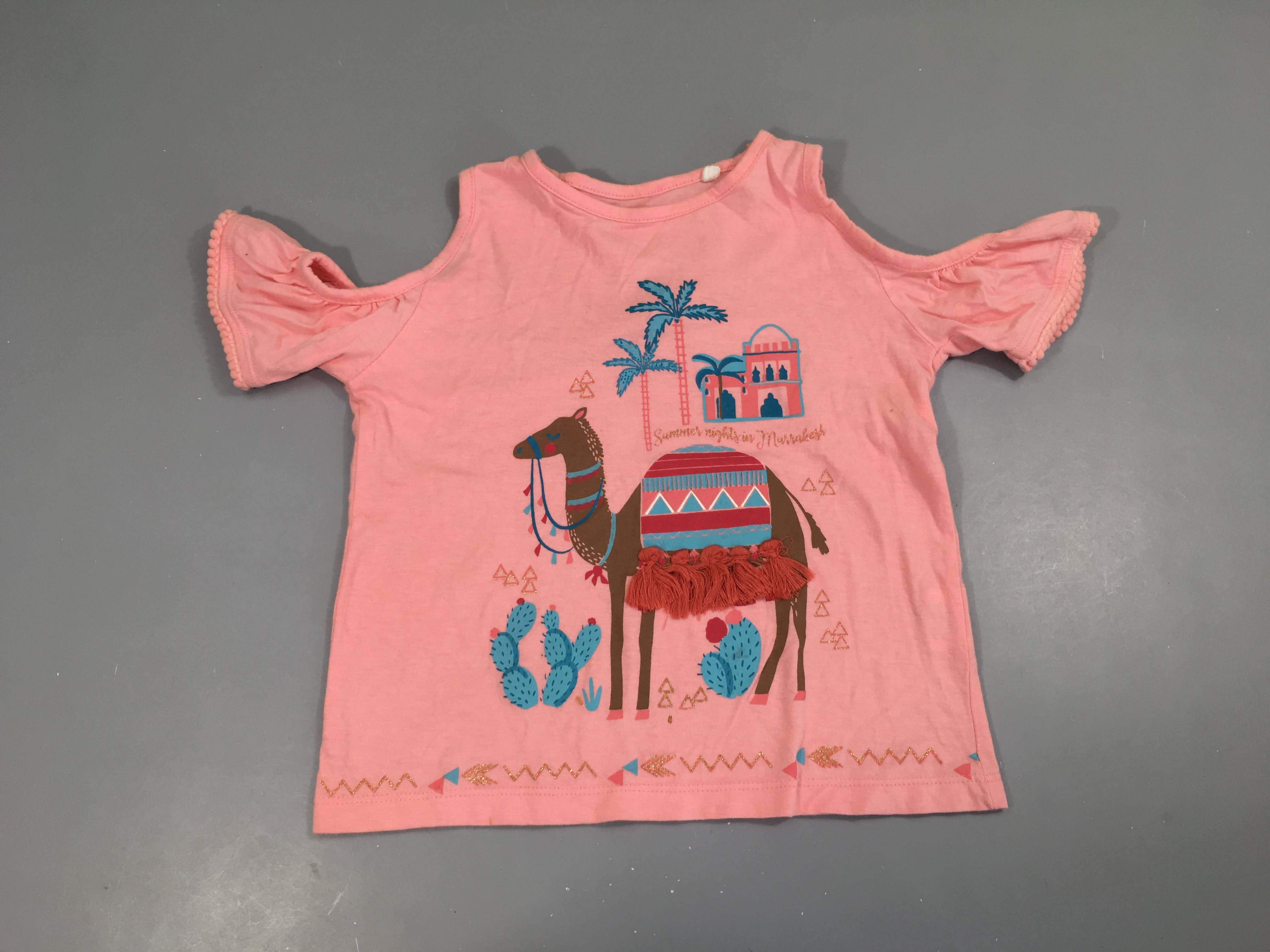 T-shirt m.c rose clair épaules dégagées Chameau