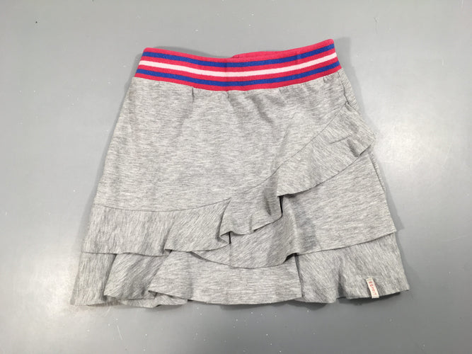 Jupe jersey grise élastique rose-bleu, moins cher chez Petit Kiwi