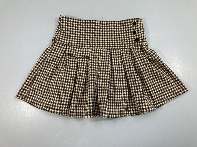 Jupe molleton beige à carreaux, moins cher chez Petit Kiwi