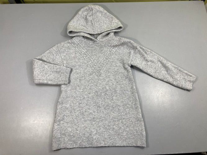 Pull à capuche gris, bouloché, moins cher chez Petit Kiwi