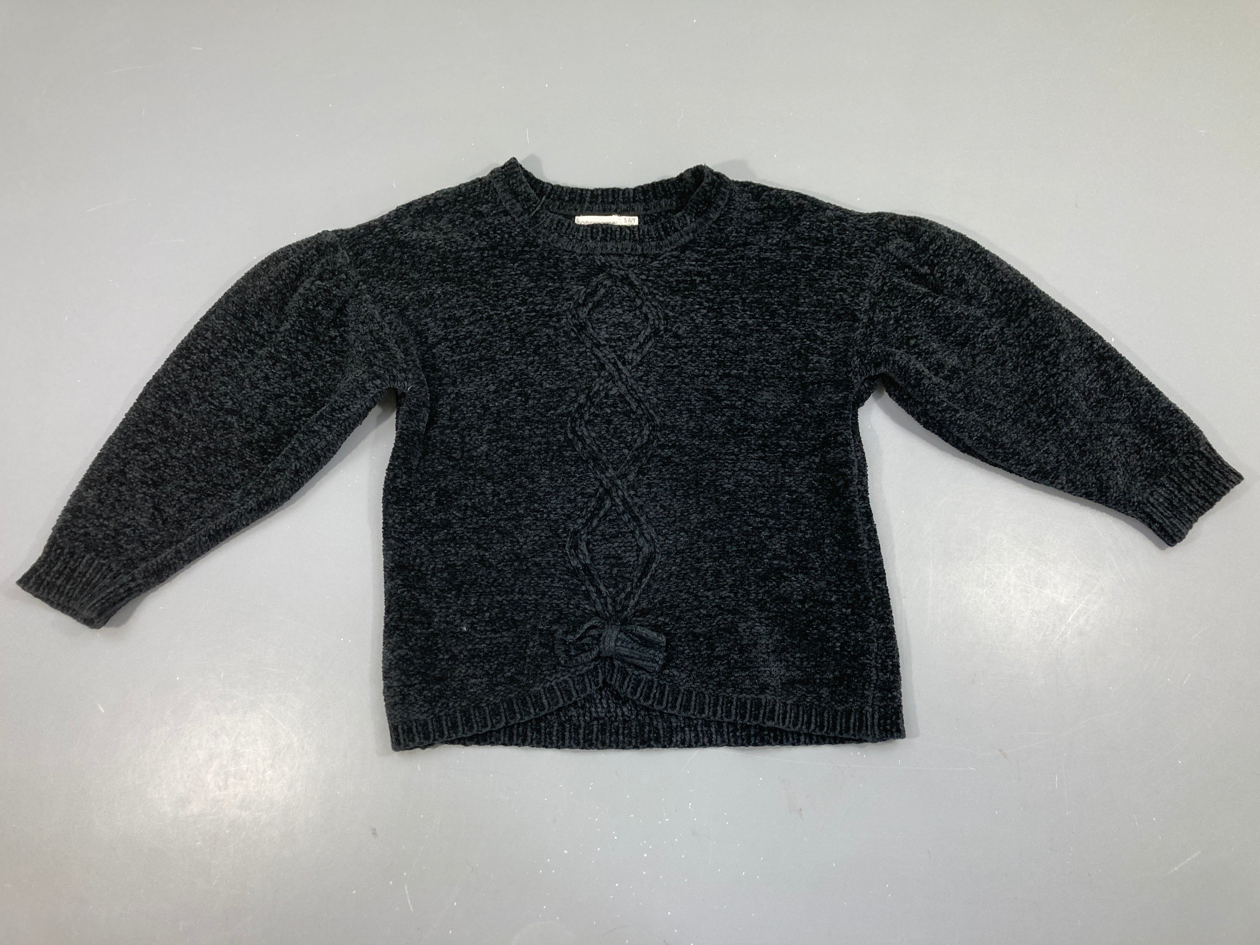 Pull mailles chenilles noir