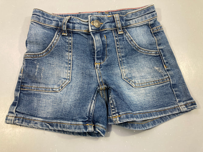 Short en jean , effet éraillé, moins cher chez Petit Kiwi