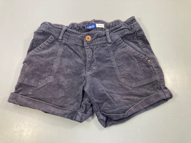 Short velours côtelé bleu marine à revers, moins cher chez Petit Kiwi