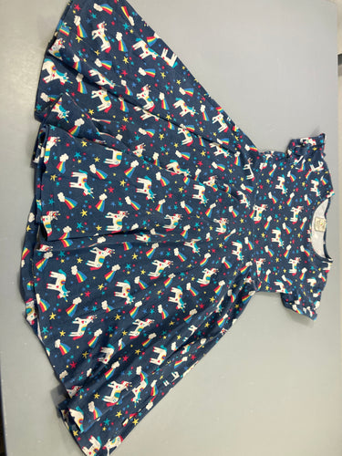 Robe m.c bleue , licornes, moins cher chez Petit Kiwi