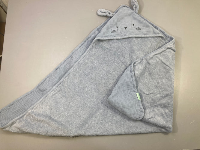 Cape de bain bi-matière bleue éponge/tetra, moins cher chez Petit Kiwi