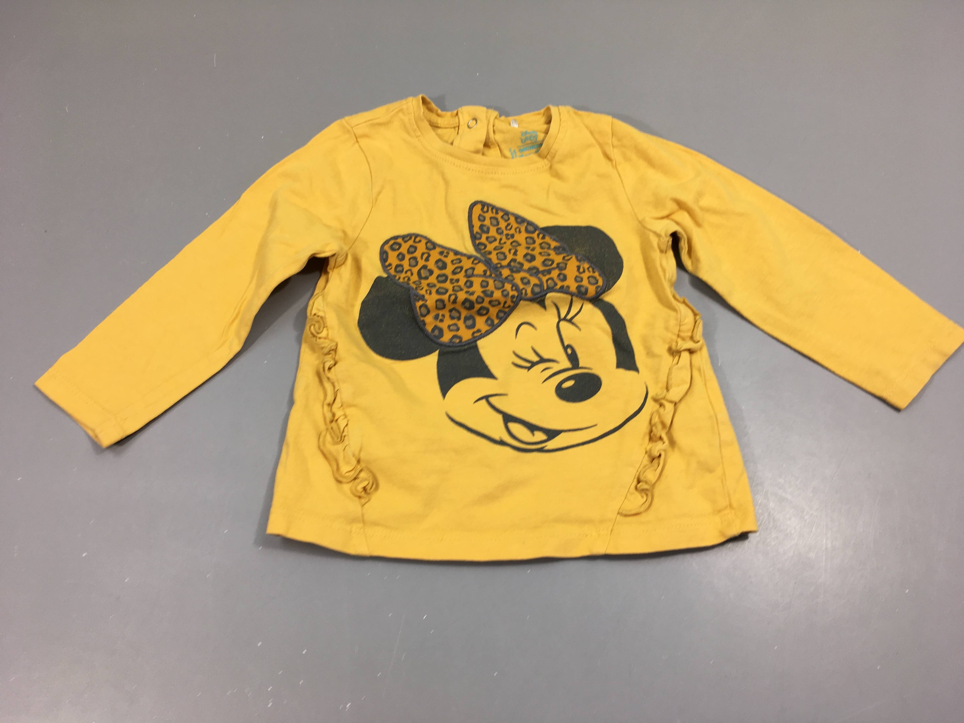 T-shirt m.l jaune Minnie Bas manches tachées