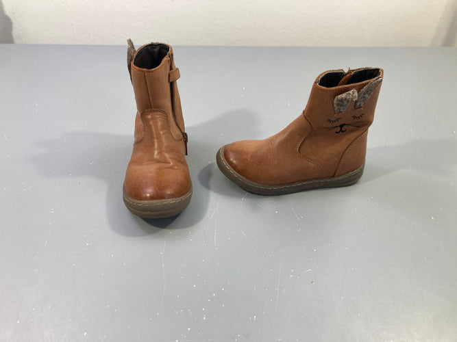 Bottines cuir brun lapins Friboo, 24, moins cher chez Petit Kiwi