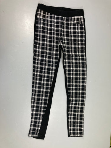 Legging épais molleton noir à carreaux blanc, moins cher chez Petit Kiwi