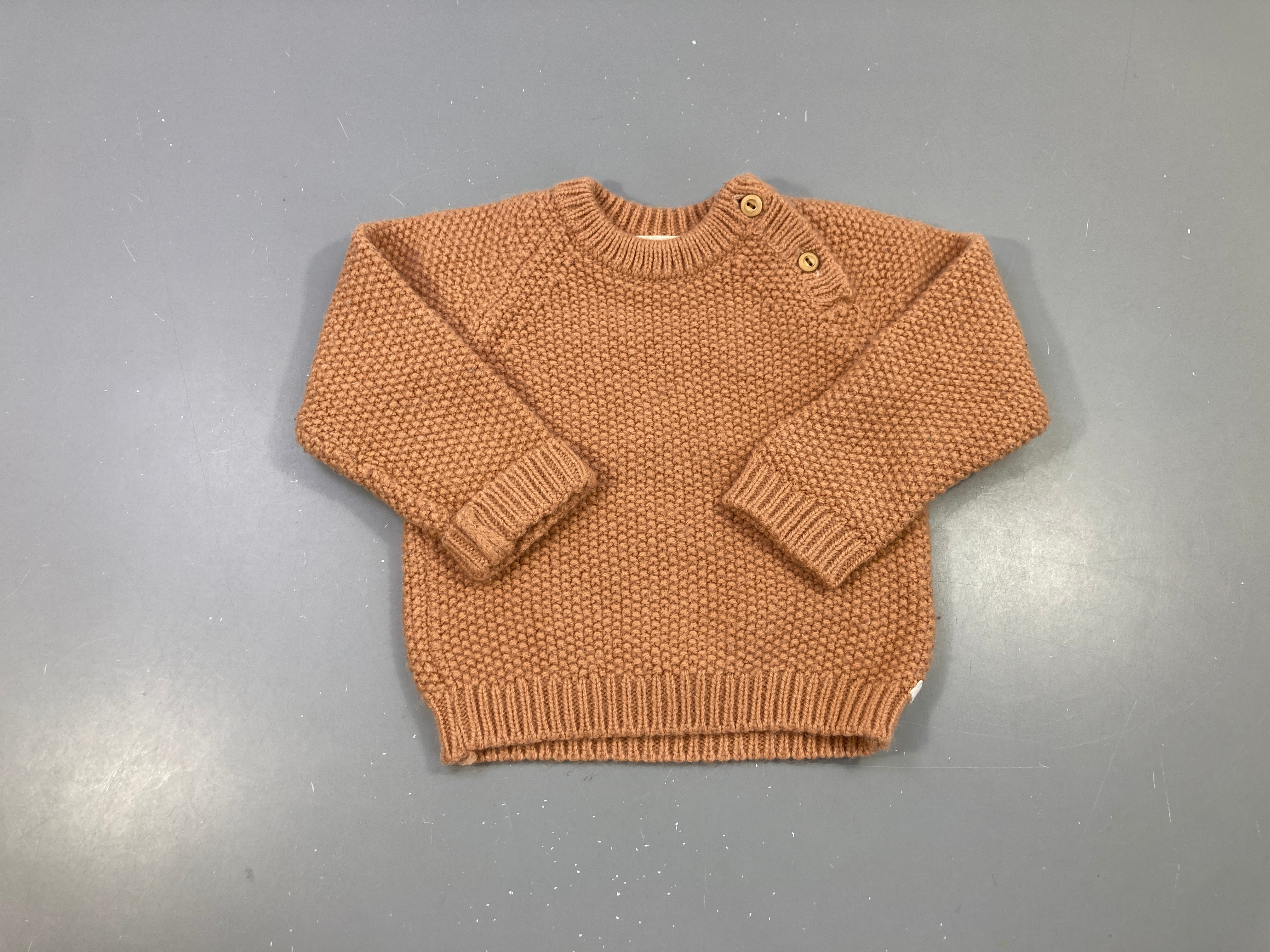Pull mailles orange Buho 20 alpaga, 20% laine