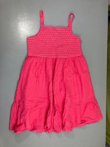 Neuf-Robe fines bretelles rose crochet, moins cher chez Petit Kiwi