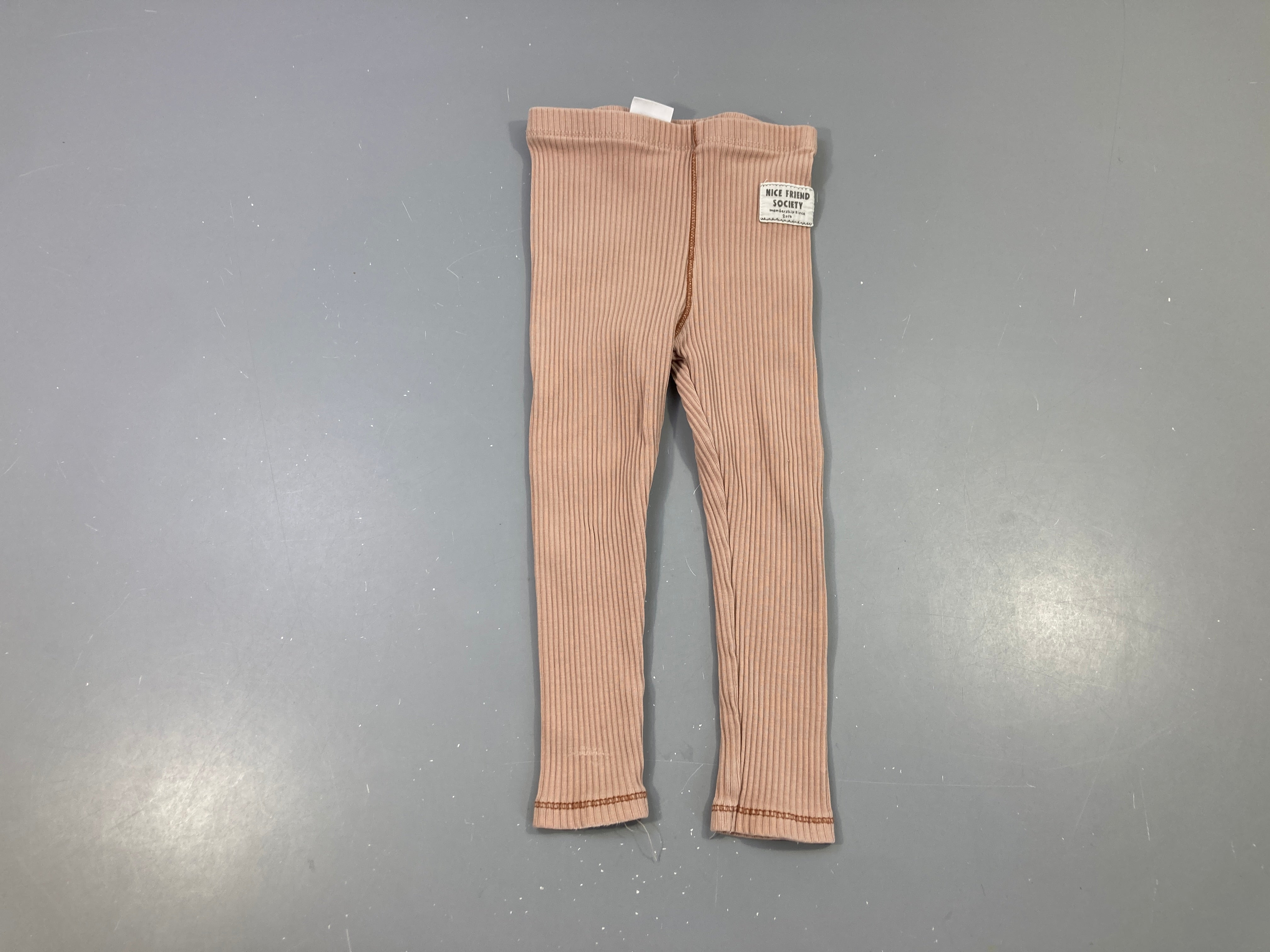 Legging côtelé vieux rose