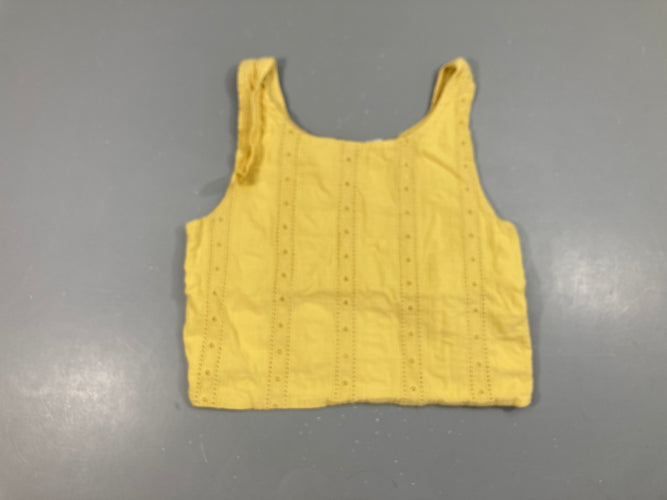 Blouse fines bretelles courte coton jaune, moins cher chez Petit Kiwi