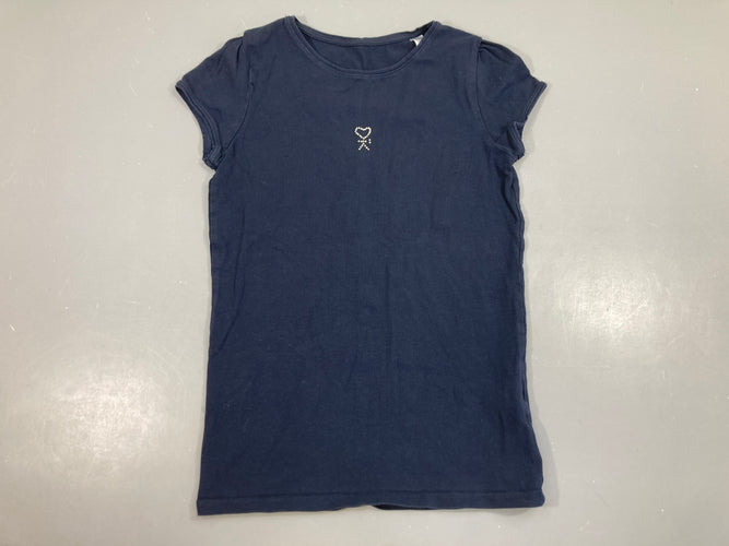 T-shirt m.l bleu marine strass, moins cher chez Petit Kiwi